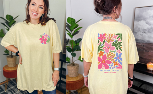 Finding Path Flowers Comfort Colors Tee